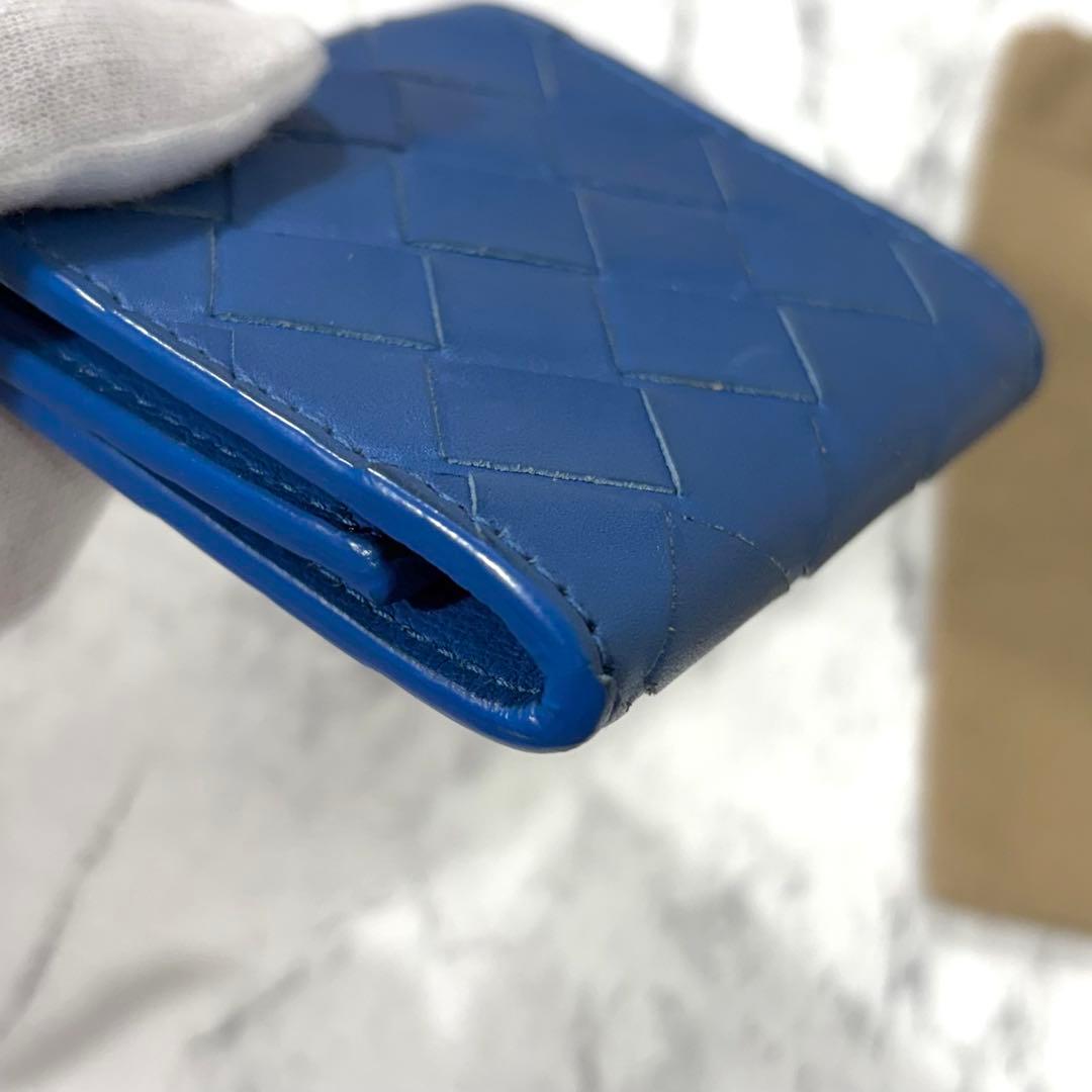 ボッテガヴェネタ ケース マキシ ブルー イントレチャート 小銭入れ