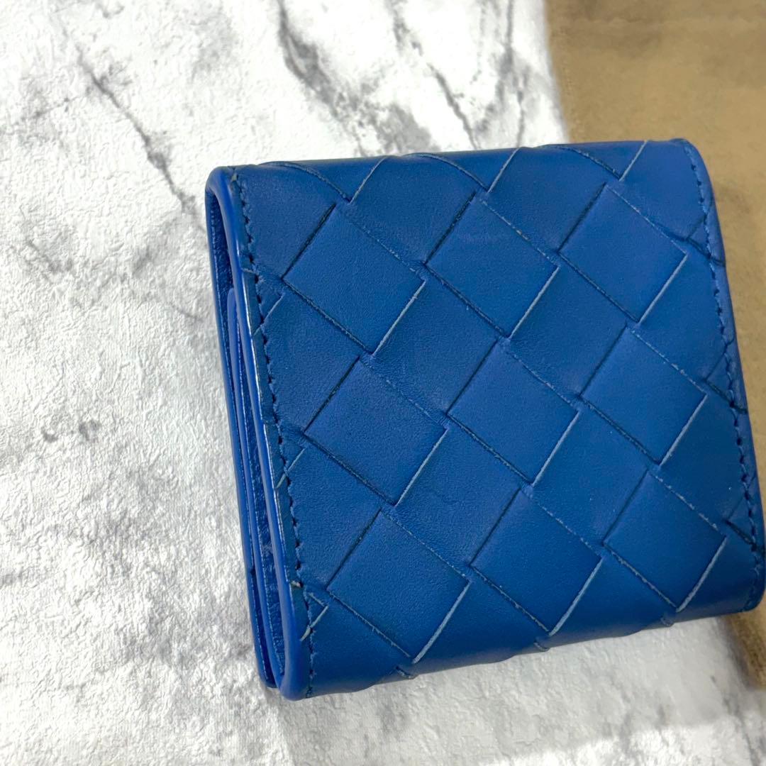 ボッテガヴェネタ ケース マキシ ブルー イントレチャート 小銭入れ