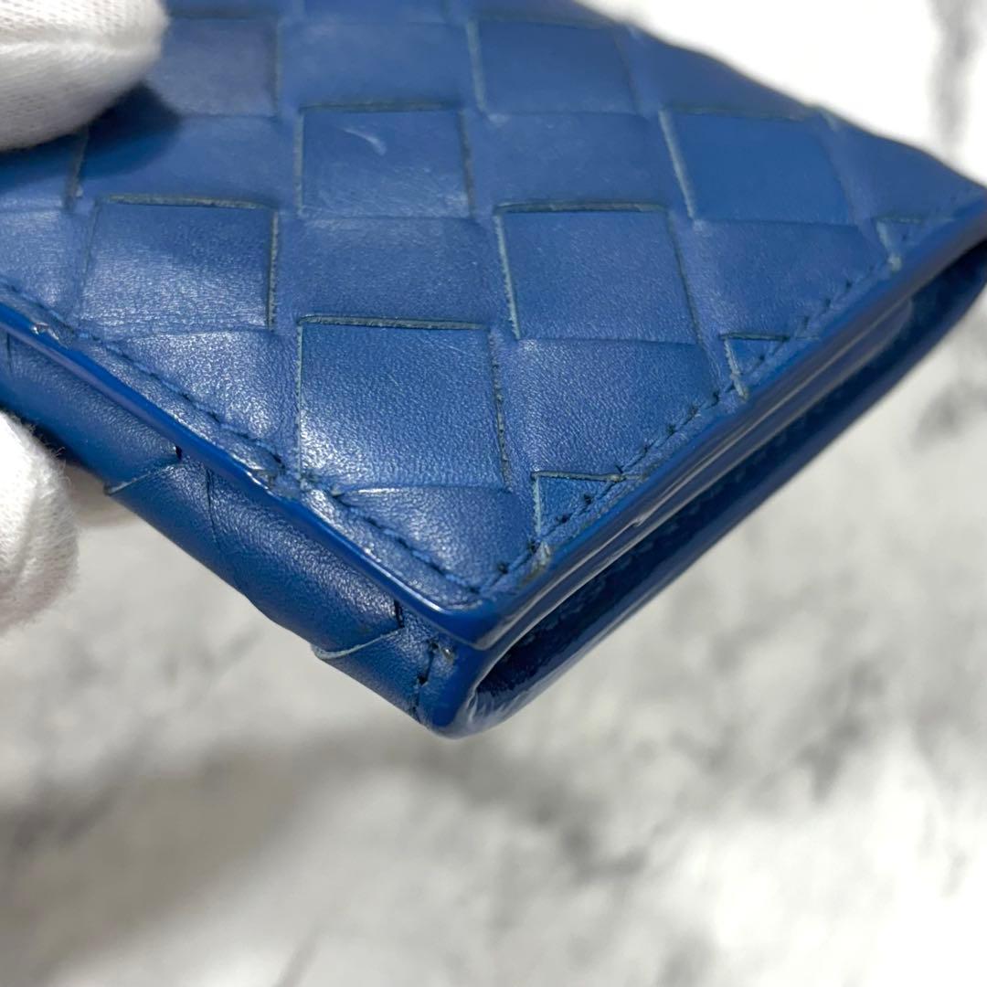 ボッテガヴェネタ ケース マキシ ブルー イントレチャート 小銭入れ