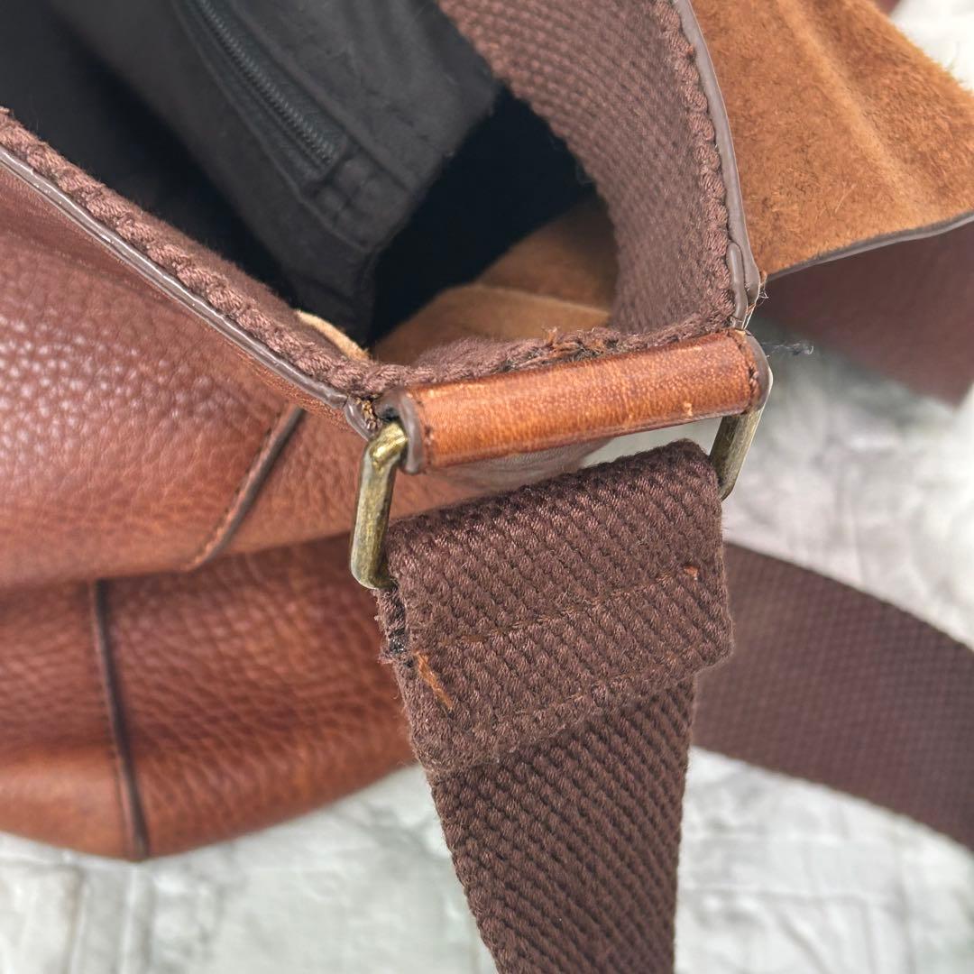 希少　オールド　GAP ブラウンレザー　牛革　メッセンジャーバッグ　ショルダー