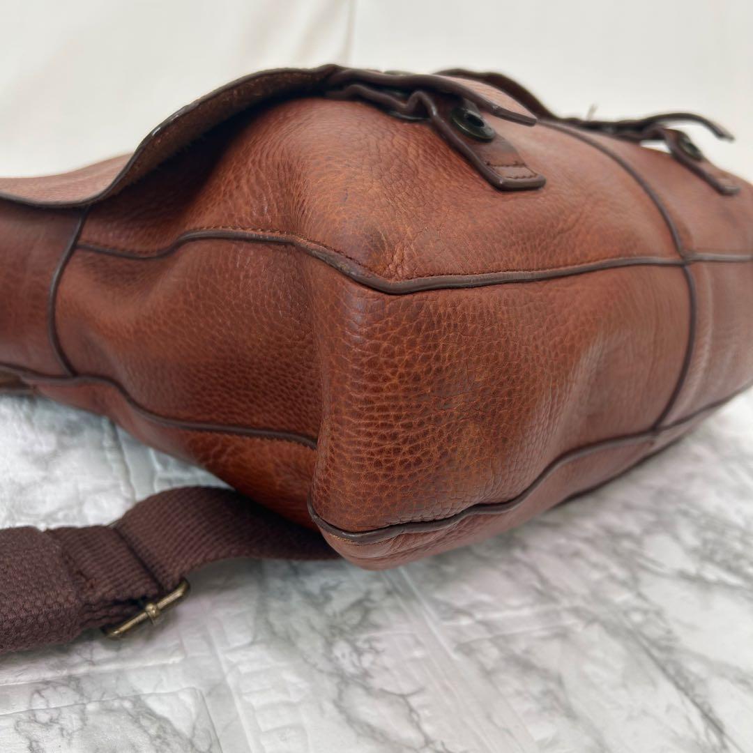 希少　オールド　GAP ブラウンレザー　牛革　メッセンジャーバッグ　ショルダー