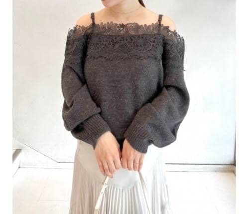 レーストリミングオフショルニットプルオーバー SNIDEL