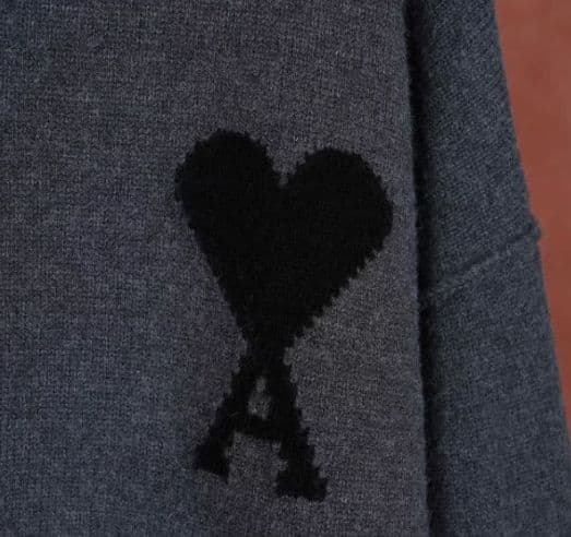 AMI PARIS ハート刺繍 セーター 男女兼用 秋冬ニット M