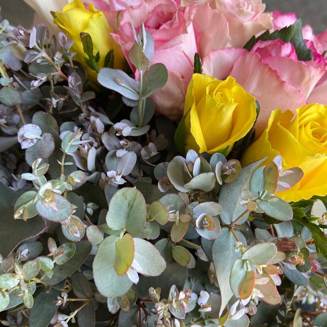 Pablok　薔薇75本 ユーカリ追加10本 ラッピング＆メッセージカード