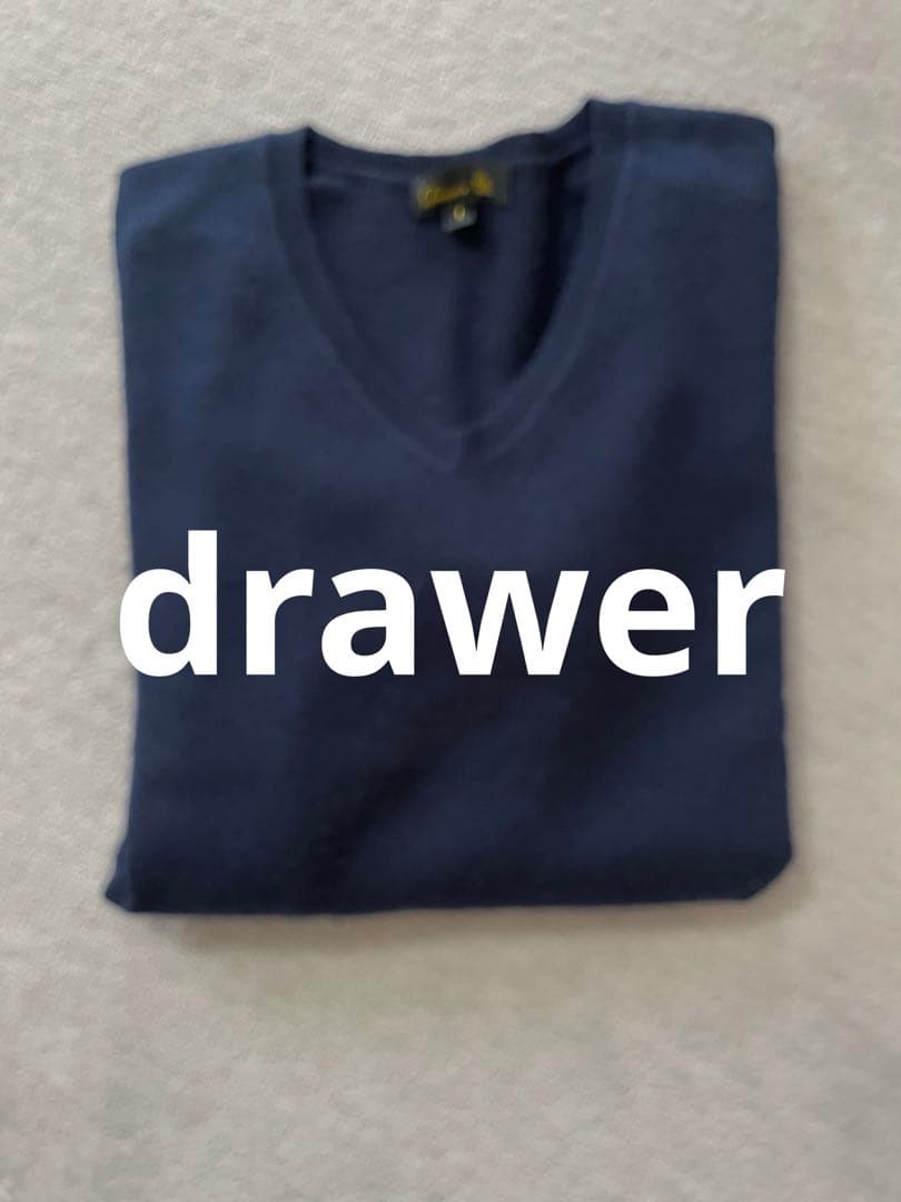 祝日限定値下げ　drawer ドゥロワー　カシミヤvネックニット　36 ネイビー
