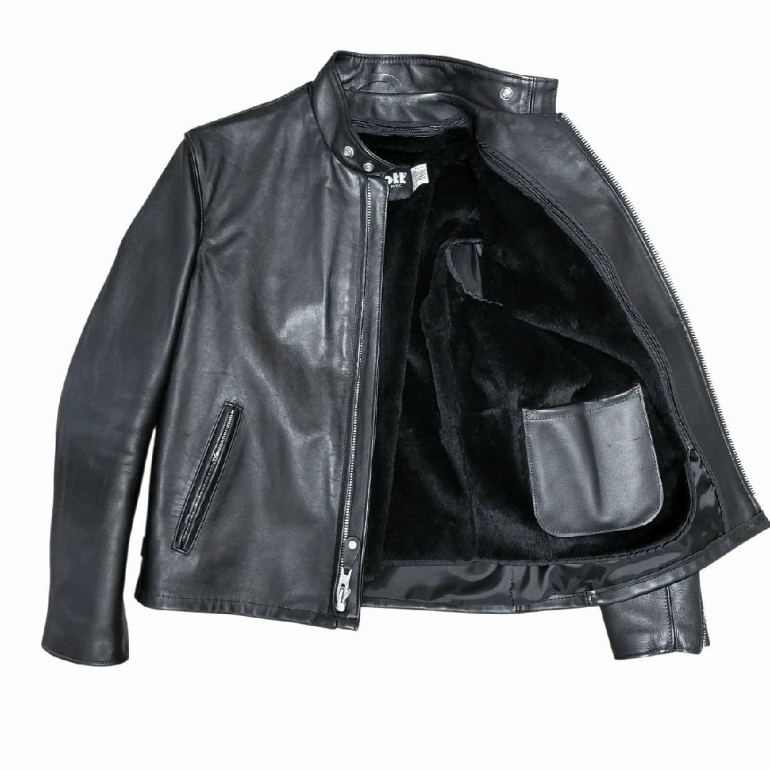 極美品/新型 schott ライダースジャケット　641 本革　黒　米国製　40