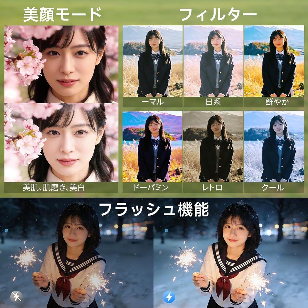 6K デジカメ 9600万画素 スマホに転送 WIFI転送180度回転 18倍