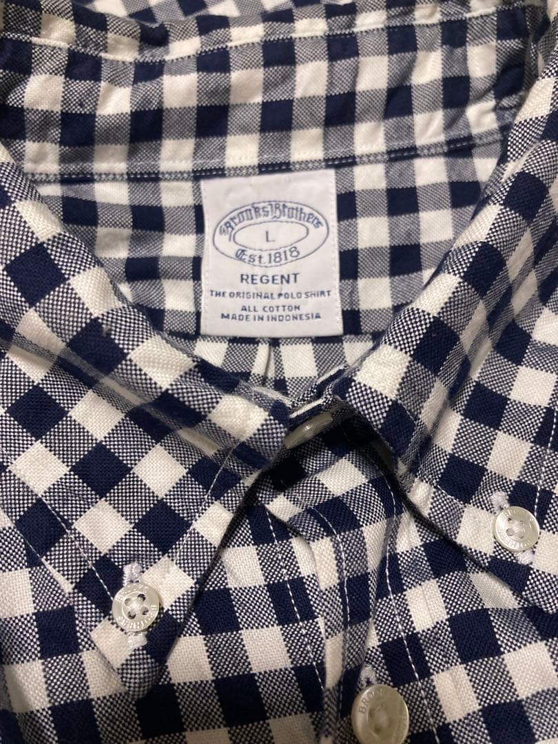 Brooks Brothers ボタンダウンシャツ ギンガムチェック柄 Lサイズ
