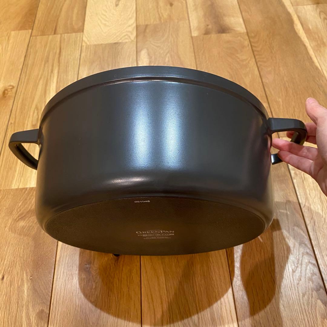 グリーンパンGREENPAN 両手鍋フェザーウェイト ココットラウンド 26cm