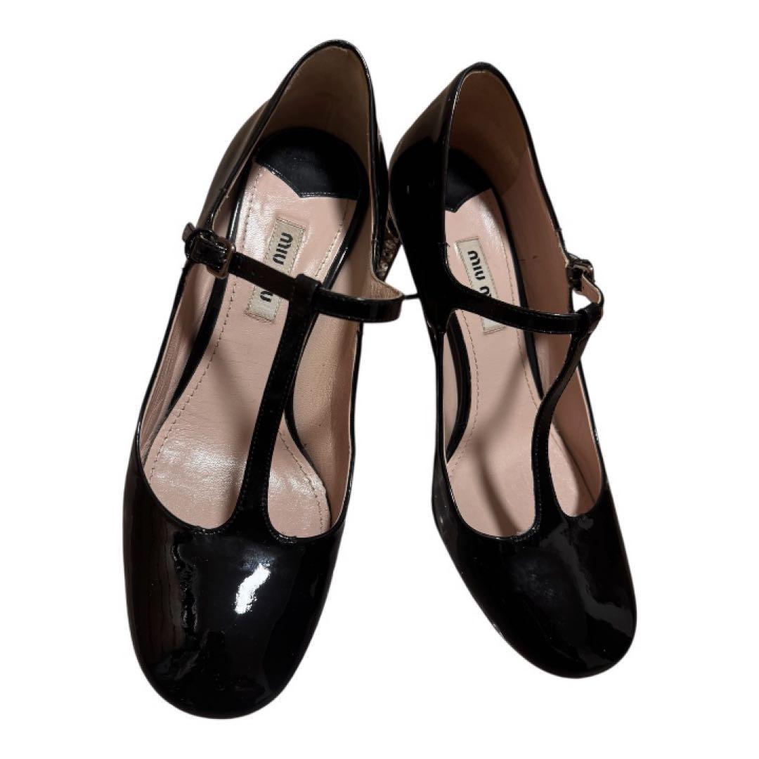 MIU MIU ミュウミュウ ✨ エナメル パンプス 37 ビジュー 結婚式