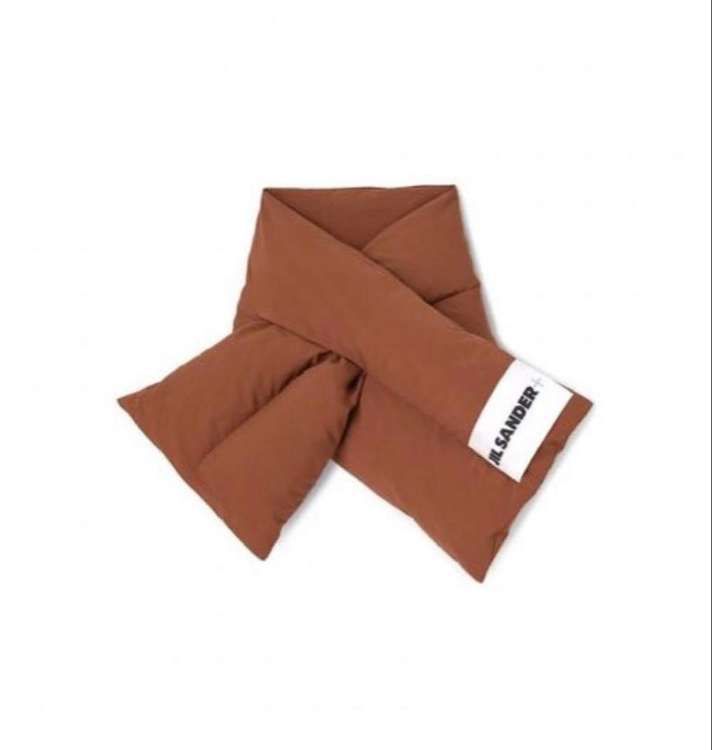 Jilsander ジルサンダー　パデッドスカーフ　ダウンマフラー　ブラウン