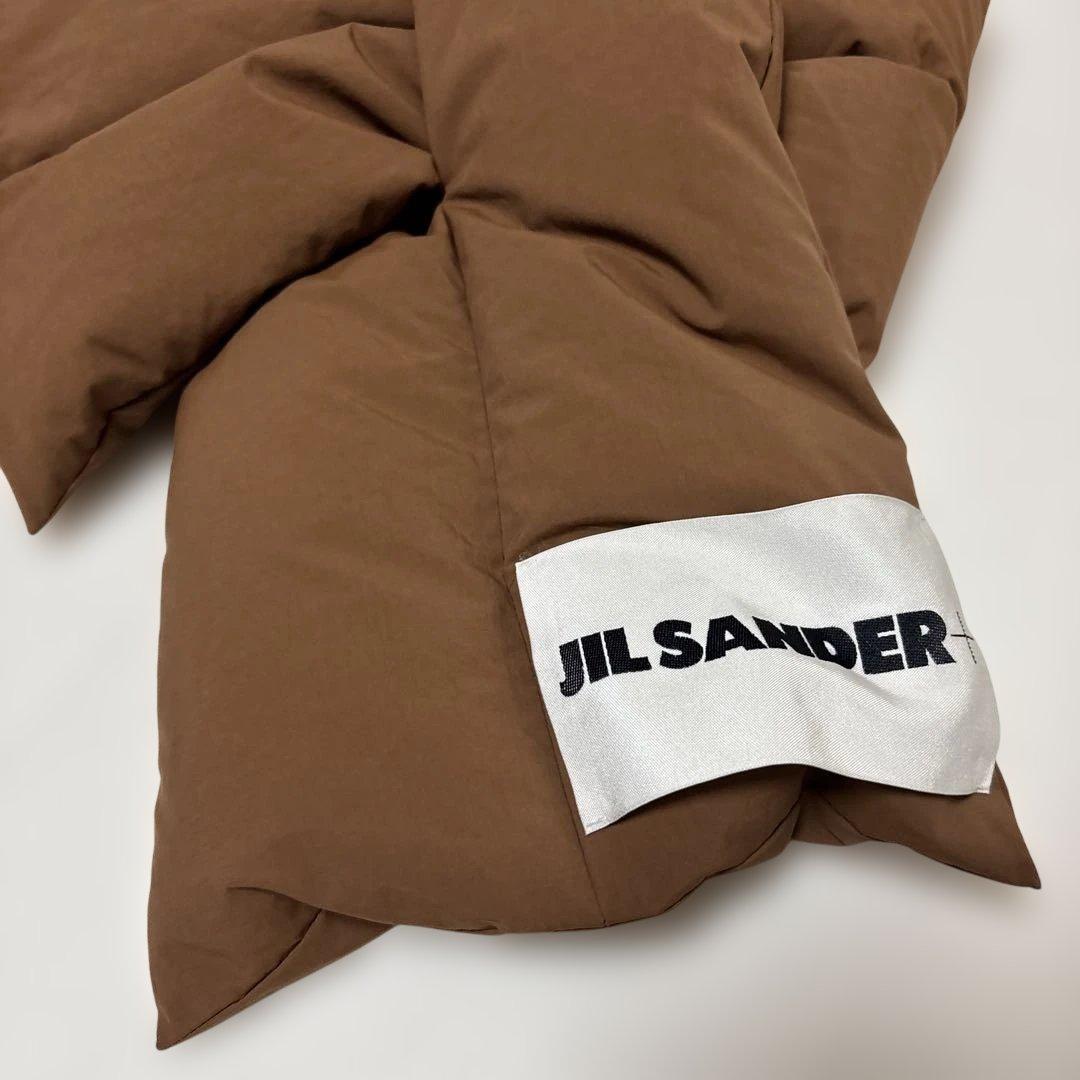 Jilsander ジルサンダー　パデッドスカーフ　ダウンマフラー　ブラウン