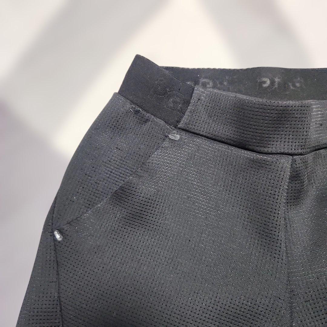 PGG メンズ ブラックパンツ ストライプ付き