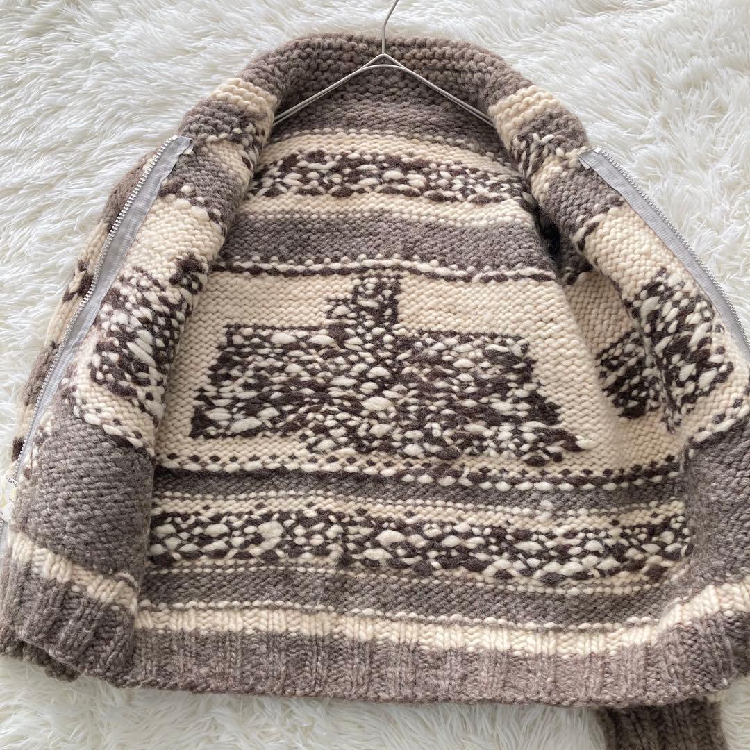 カデュマウス カウチンセーター ジップアップ イーグル カナダ製