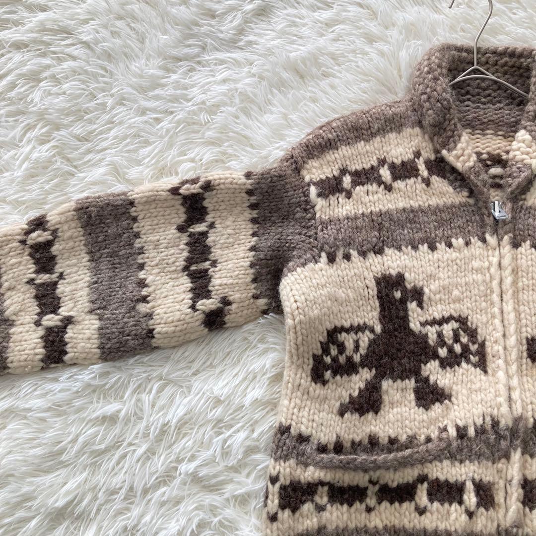 カデュマウス カウチンセーター ジップアップ イーグル カナダ製