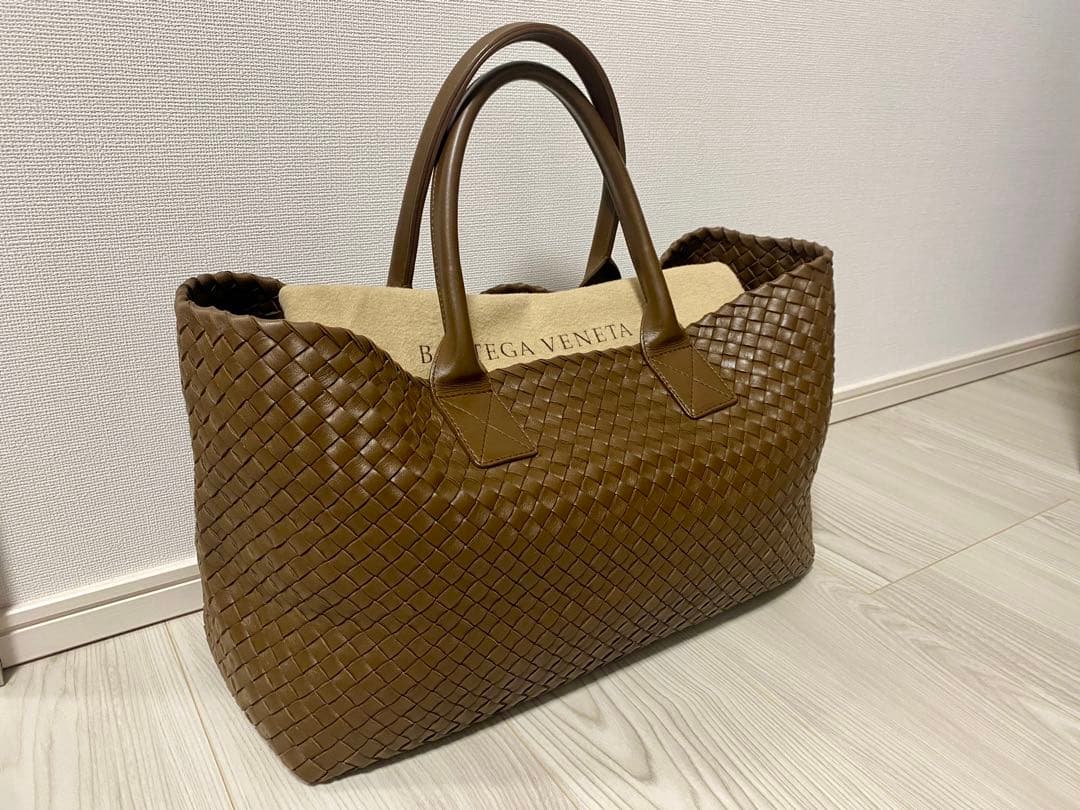 極美品 ボッテガヴェネタ カバ MM ブラウン　レザーバッグ カセット アルコ