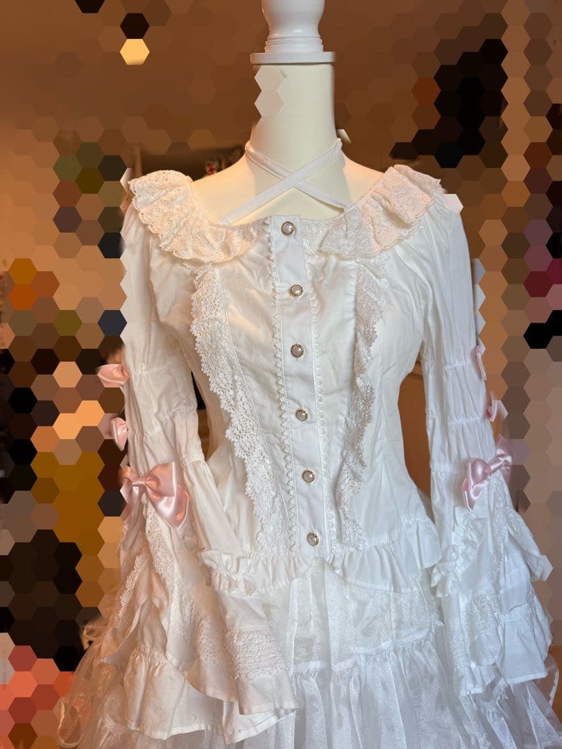 BABY Bonbon Parfum ブラウス　ピンク　姫袖