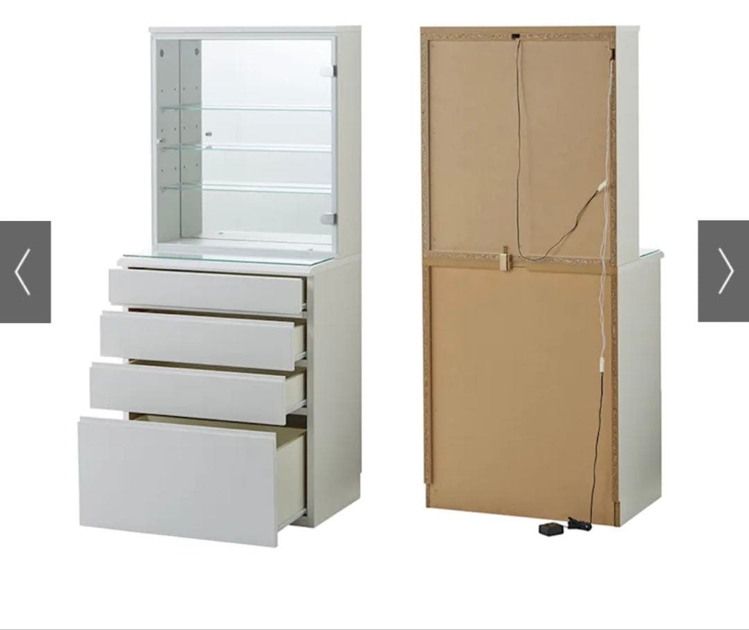 【新品未使用】LEDライト付女優ドレッサー60cmホワイト