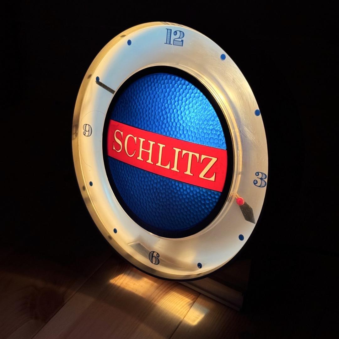 SCHLITZ シュリッツ ライトサイン 時計 ビール ビンテージ 照明 バー