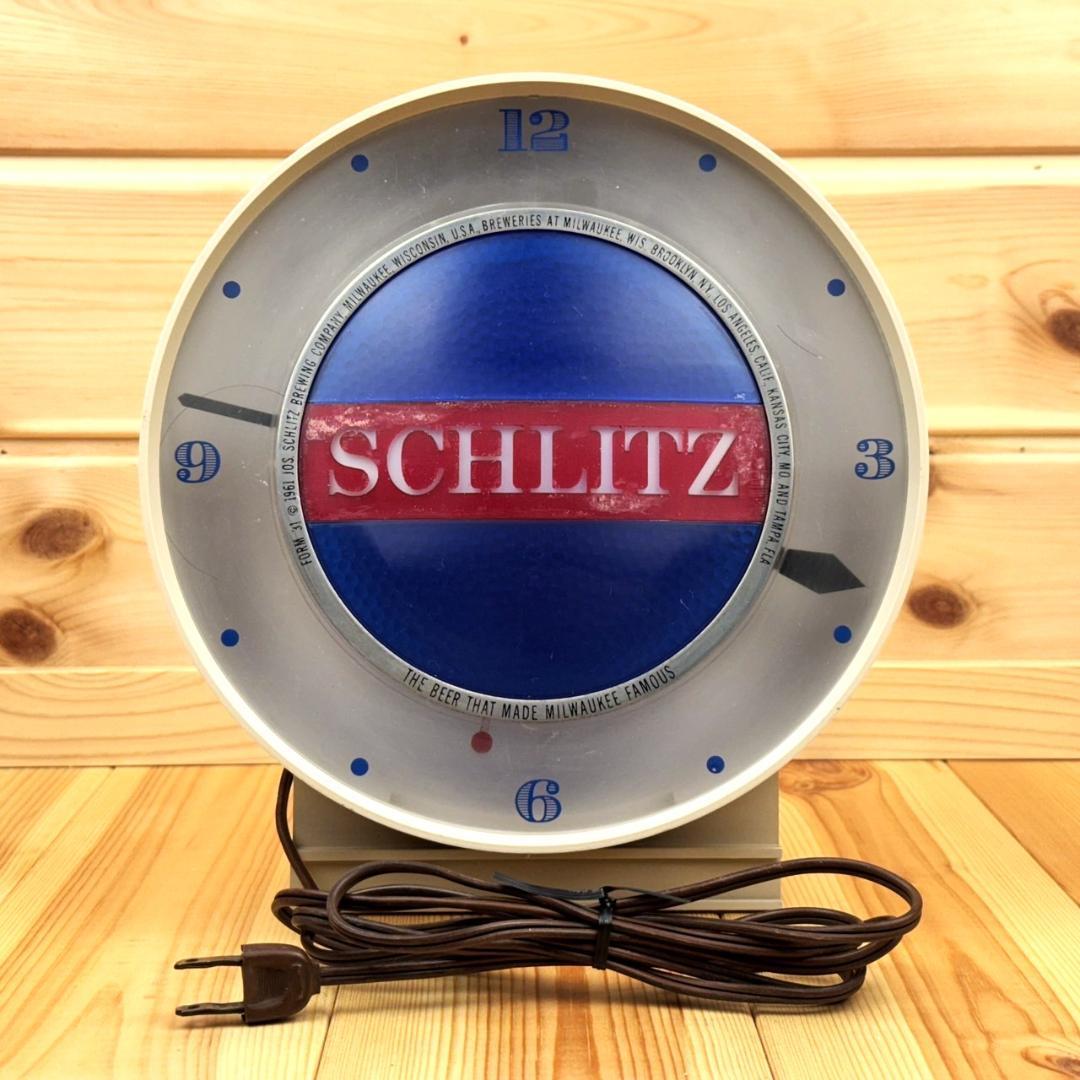 SCHLITZ シュリッツ ライトサイン 時計 ビール ビンテージ 照明 バー