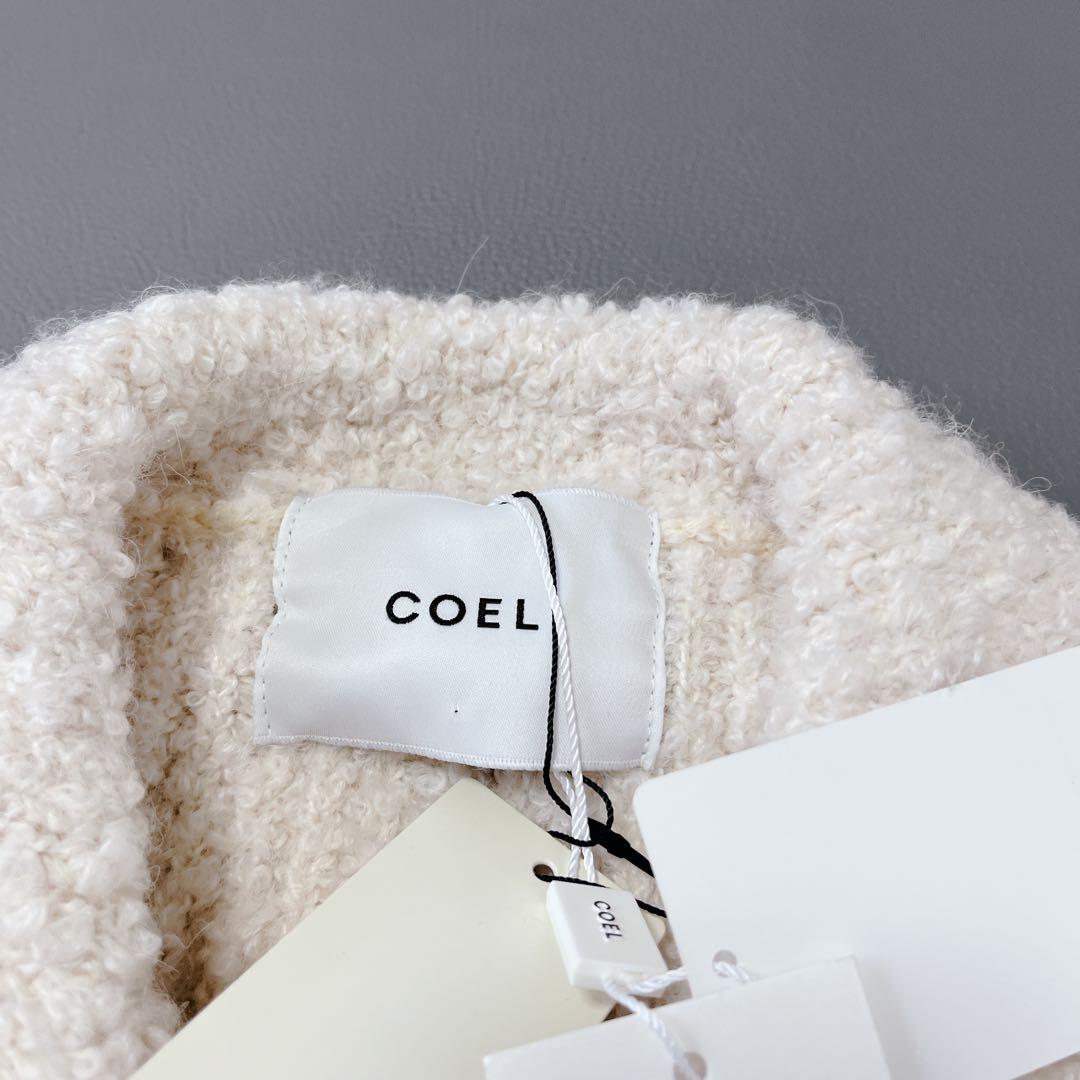 未使用✨COEL　ステッチブークレーニットジャケット アイボリー　ヨンア