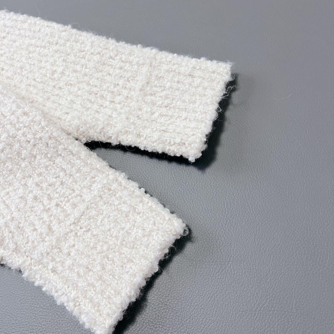 未使用✨COEL　ステッチブークレーニットジャケット アイボリー　ヨンア