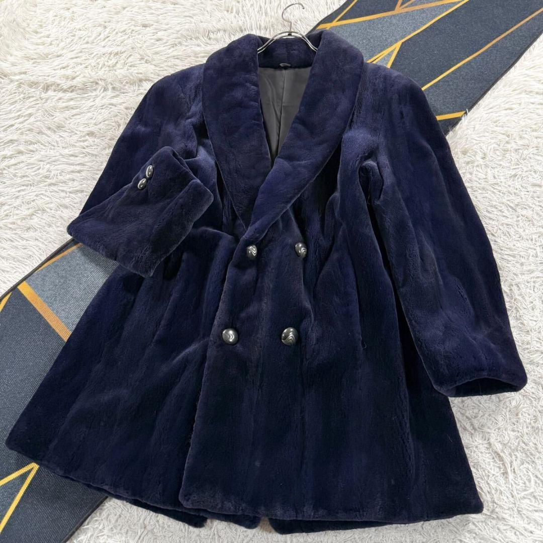 【メンズ】サガミンク シェアードミンク ネイビー コート 毛並み◎なめし柔らか
