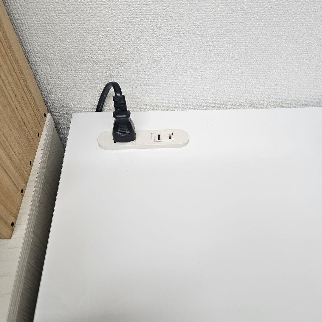 白木目調4段キッチンボード炊飯器スライドテーブル付き