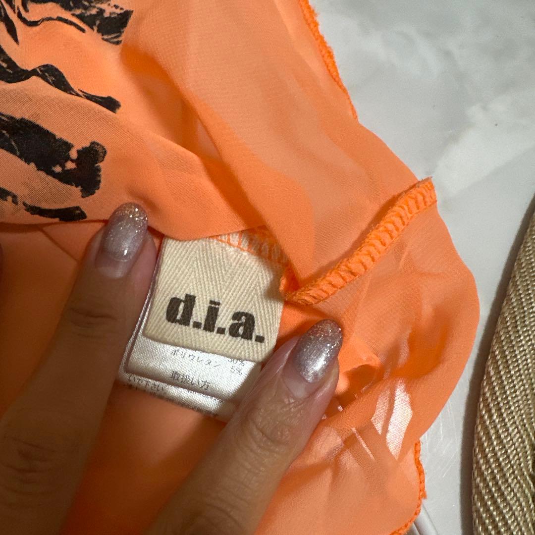 d.i.a ギャル　エロカワスカルプリント デニムキャミソール