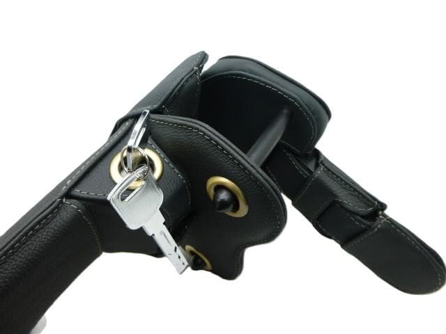 トムス ステアリングロック ハンドル固定 黒革 TOM'S ハンドルロック