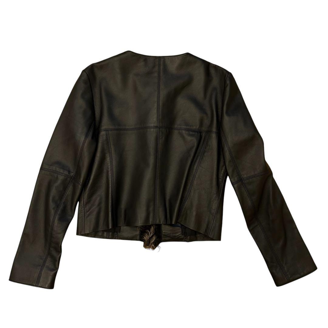 ★未使用★ EPOCA エポカ シングルレザージャケット ラムレザー ラムファー