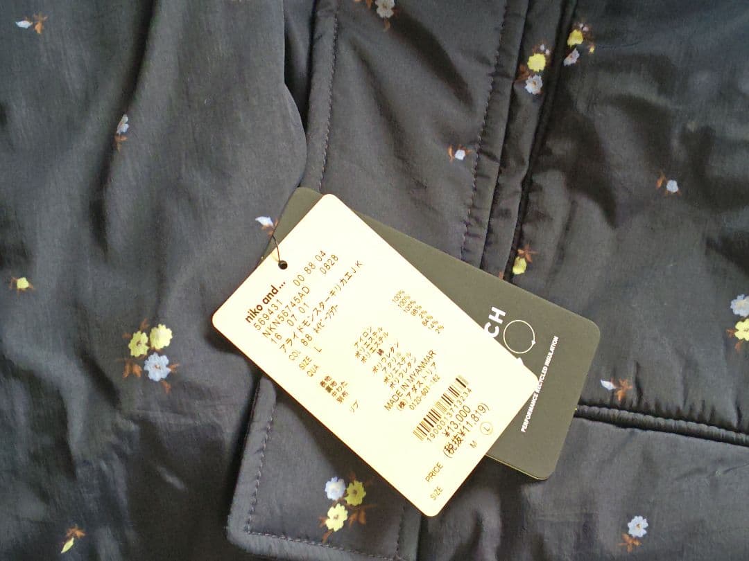 新品 ニコアンド アライドモンスター切り替えジャケット ネイビーフラワー L