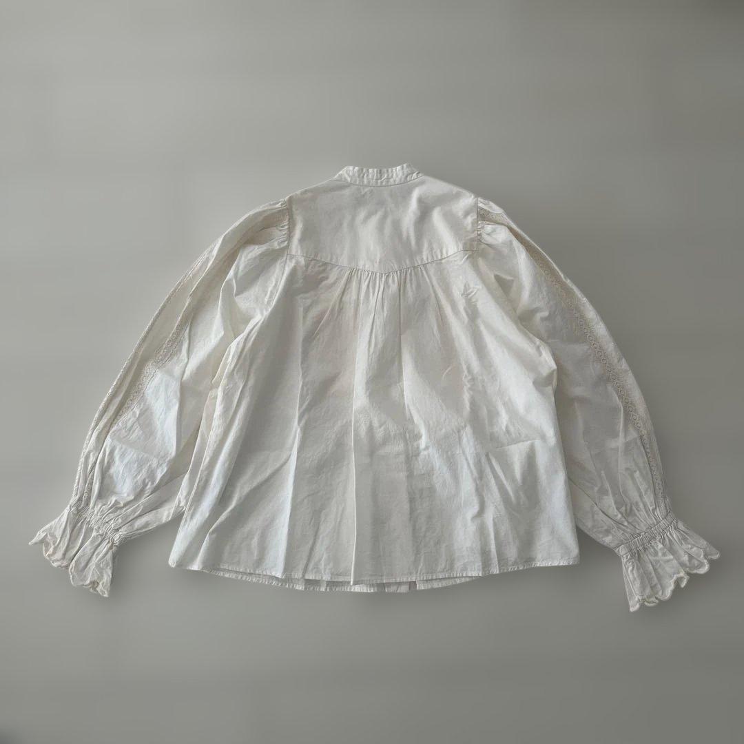 24AW IENA LA BOUCLE ピンタックエンブロイダリーブラウス