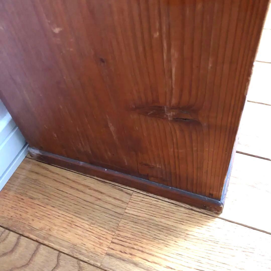 古家具　古道具　ガラス棚　ガラス戸　モールガラス　木枠