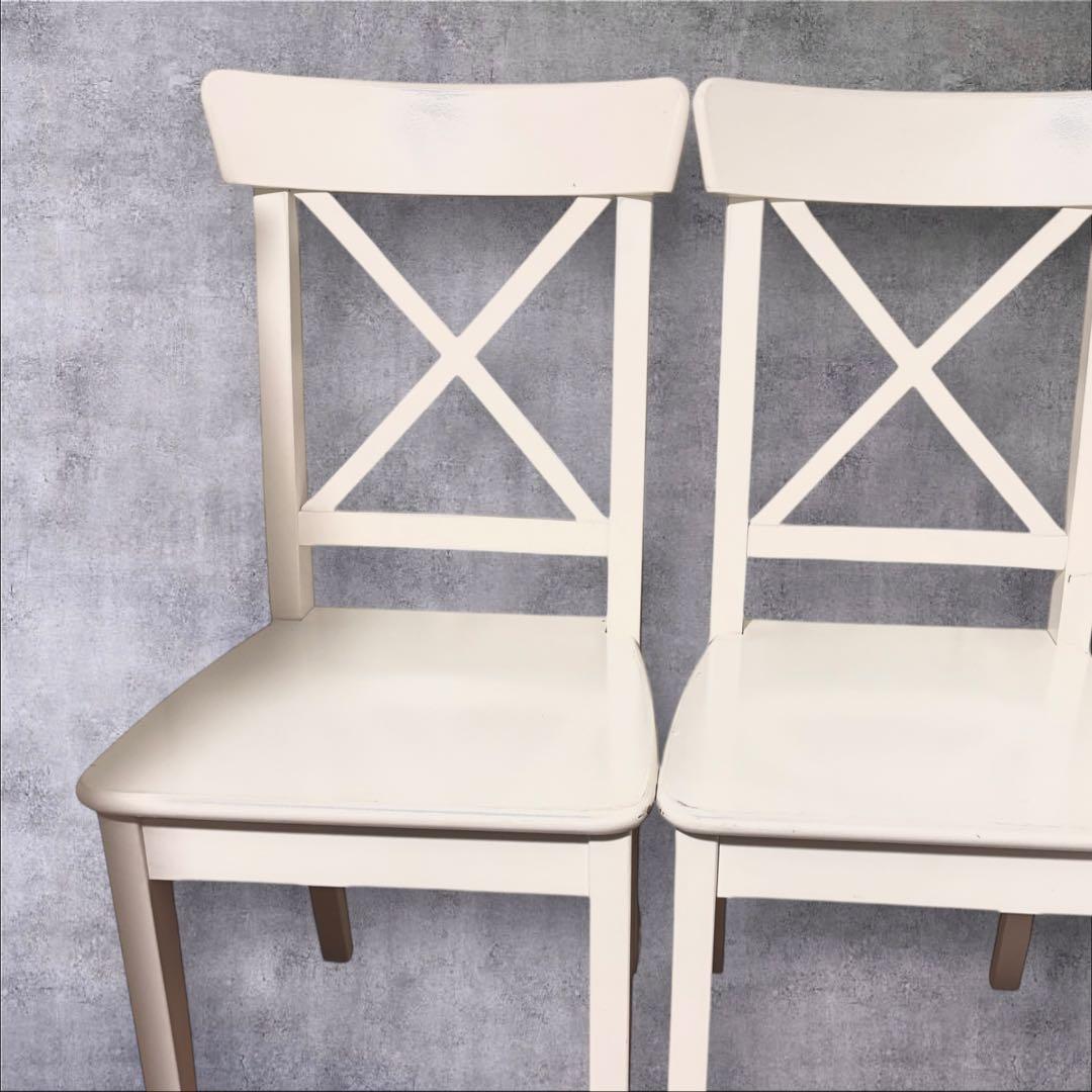 2客セット　IKEA INGOLF イケア　椅子 白 ホワイト　ダイニングチェア