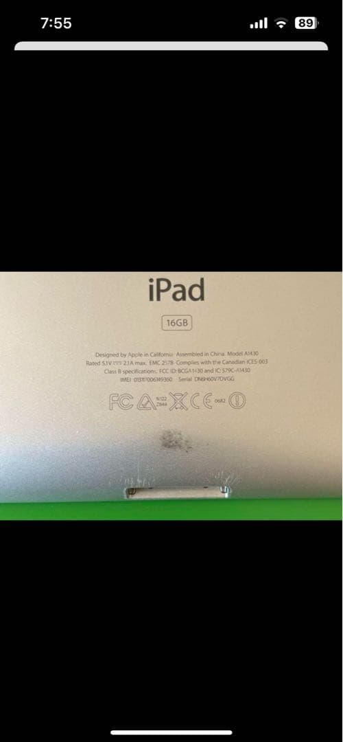 #タブレット　パソコン　iPad 本体　A1430 16GB シルバー　アップル