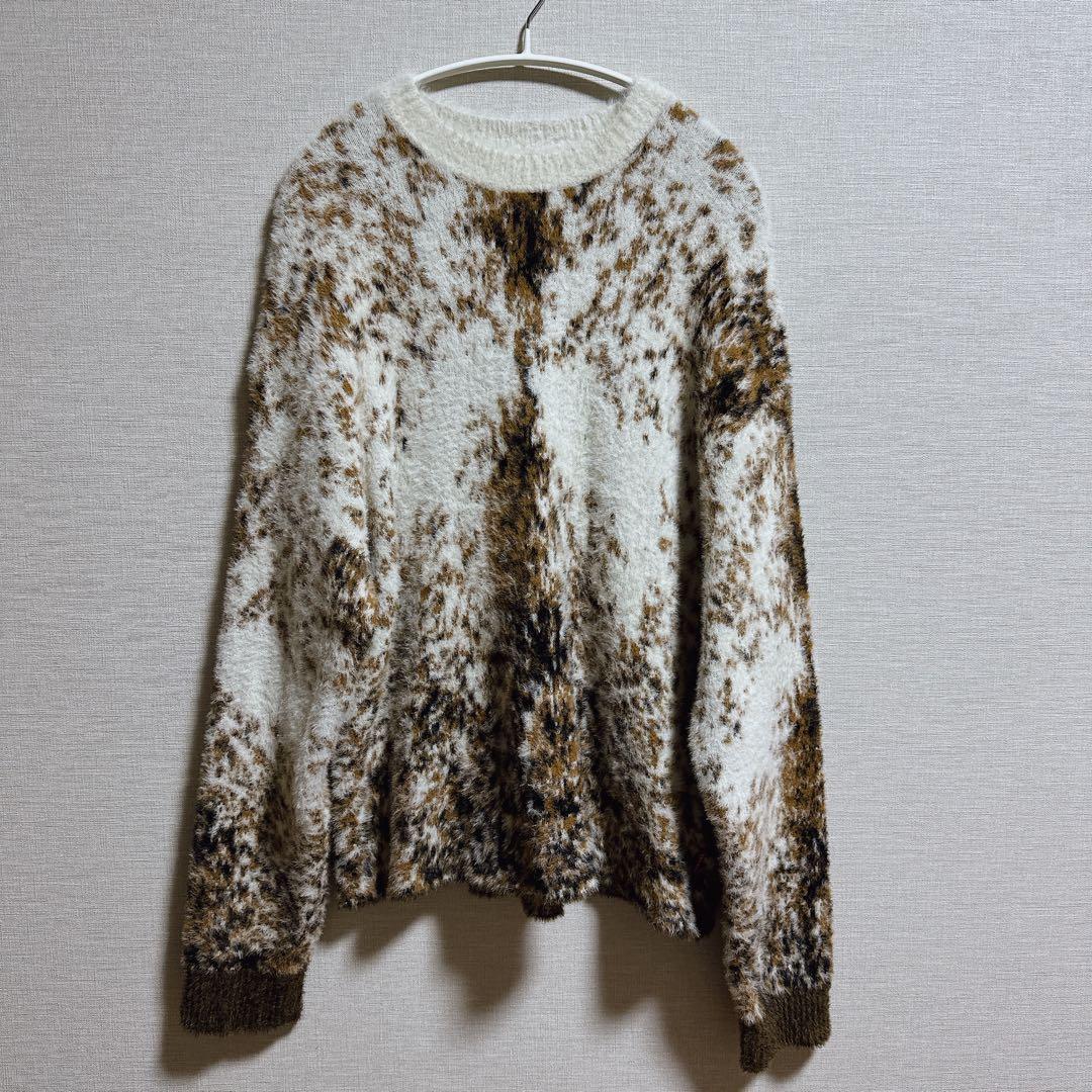 DIESEL ディーゼル 総柄 レオパード ニット クルーネック メンズ XL