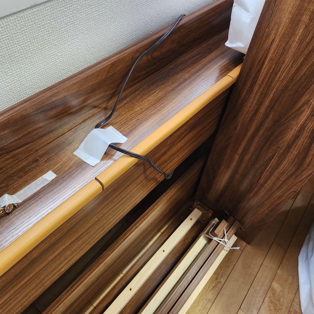 ダブルベッドフレーム【引き出し付】 【電源USBポート付】