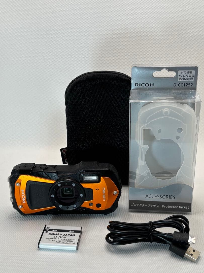 RICOH リコー WG-80 オレンジ★新品プロテクタージャケット付き★