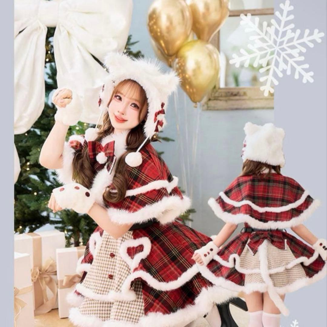 Malymoon ノエルクラシック千鳥キャットサンタ MLサイズ