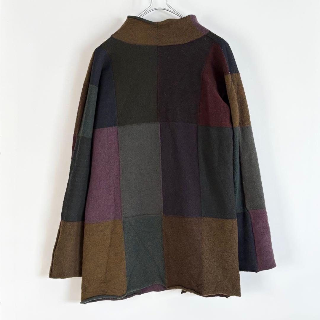 【hope】ヨーガンレール パッチワーク 圧縮ウール ショートコート