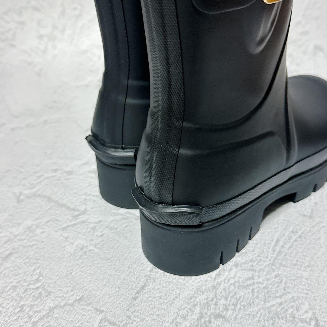 Barbour ブラック レインブーツ　ミドル丈