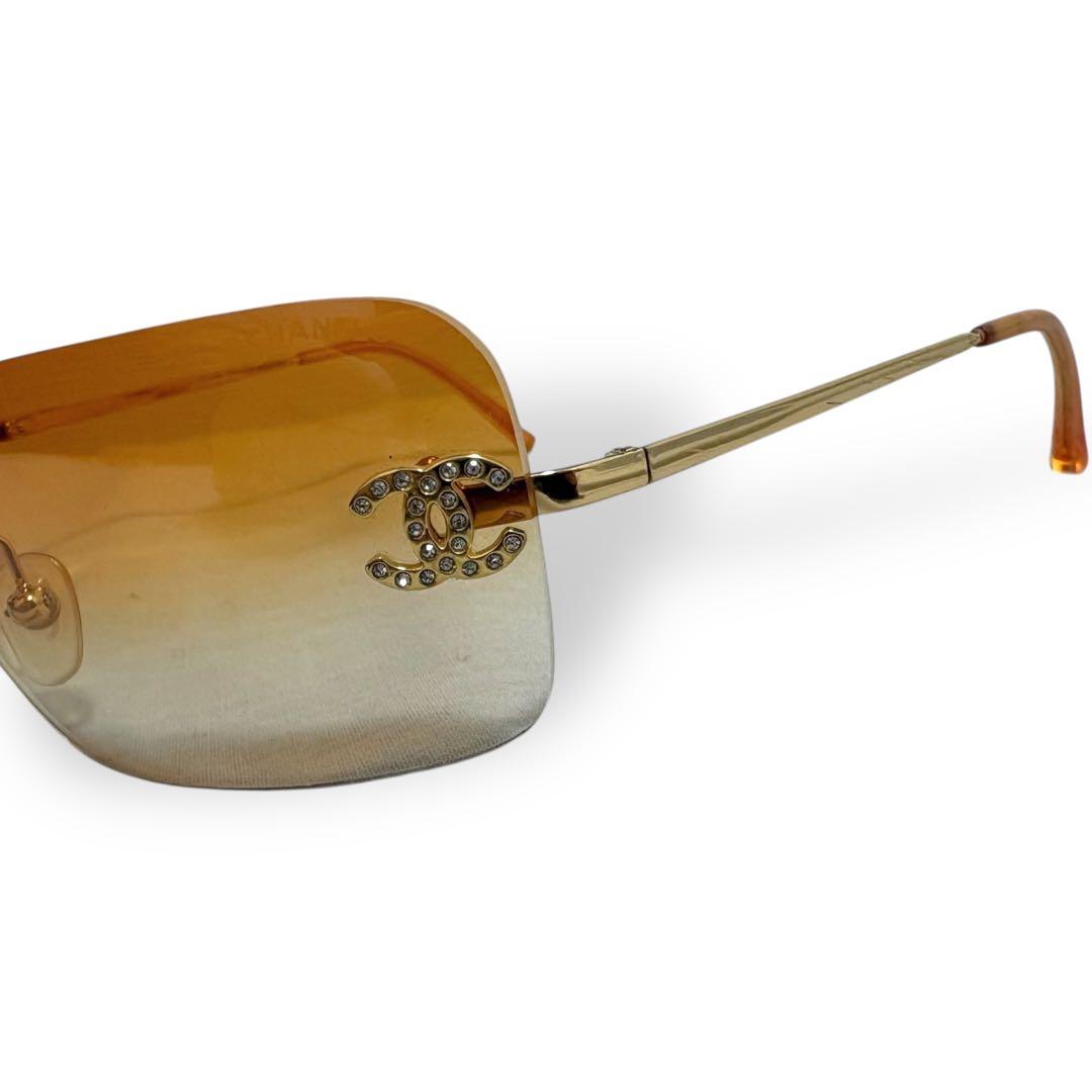 CHANEL シャネル ココマーク リムレス サングラス ラインストーン