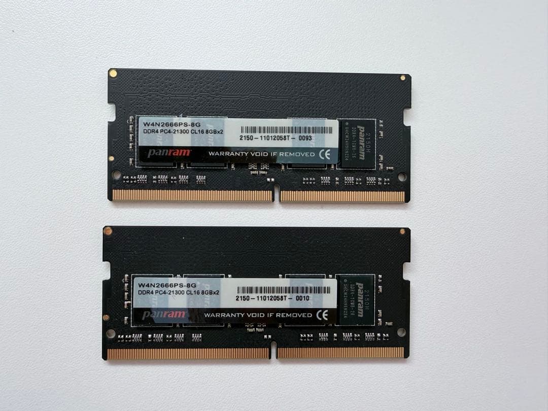 DDR4-2666 8GBx2 SODIMM W4N2666PS-8Gメモリ