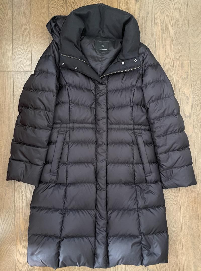 ★美品★23区シレータフタ ロングダウンコート ダークネイビー サイズ36