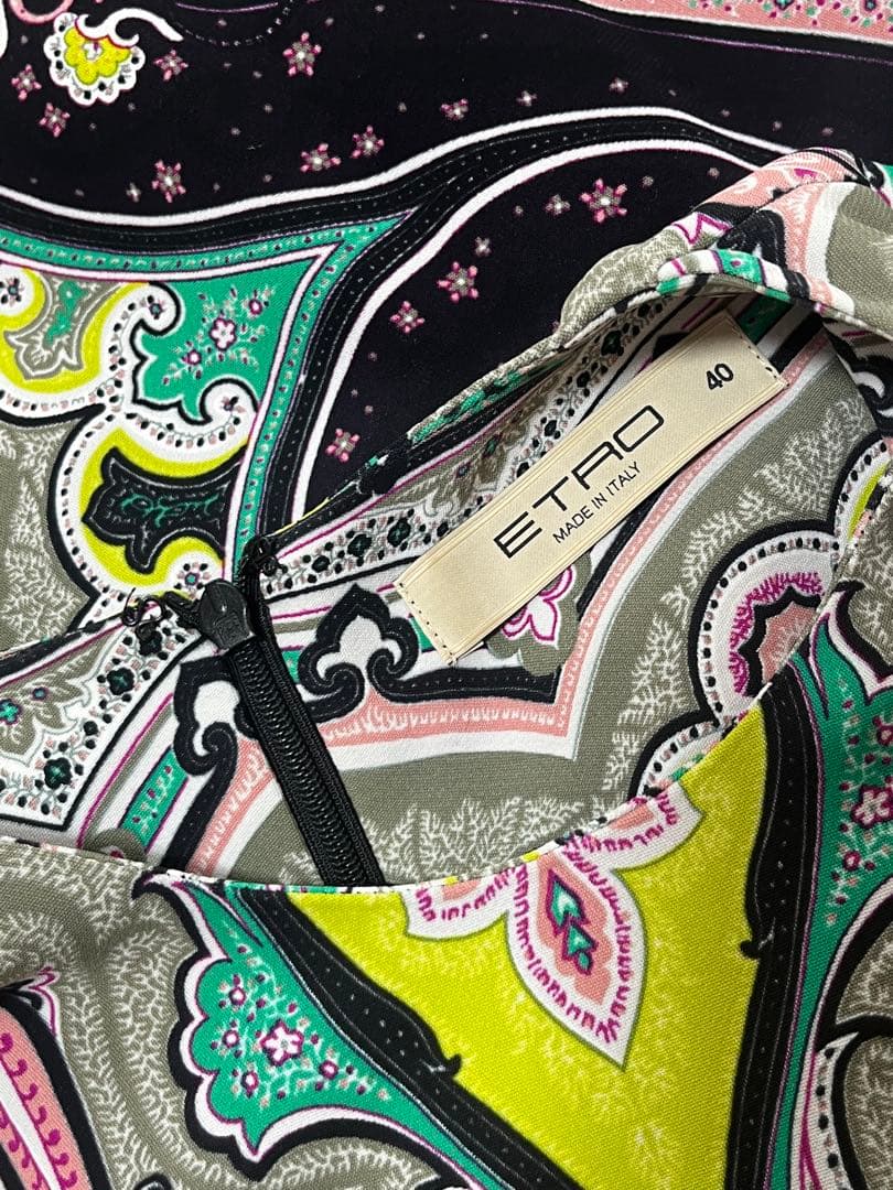 ETRO ペイズリー柄 ノースリーブワンピース 40