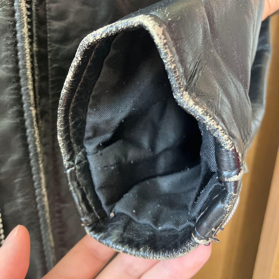 Schott ブラックレザーライダースジャケット