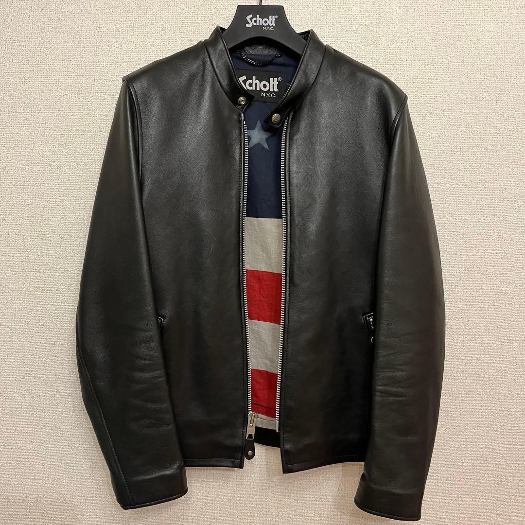 Schott tk.TAKEO KIKUCHI レザージャケットブラック L