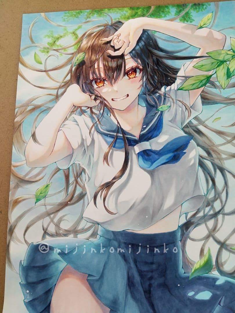 オリジナル手描きイラスト A4 「初夏」