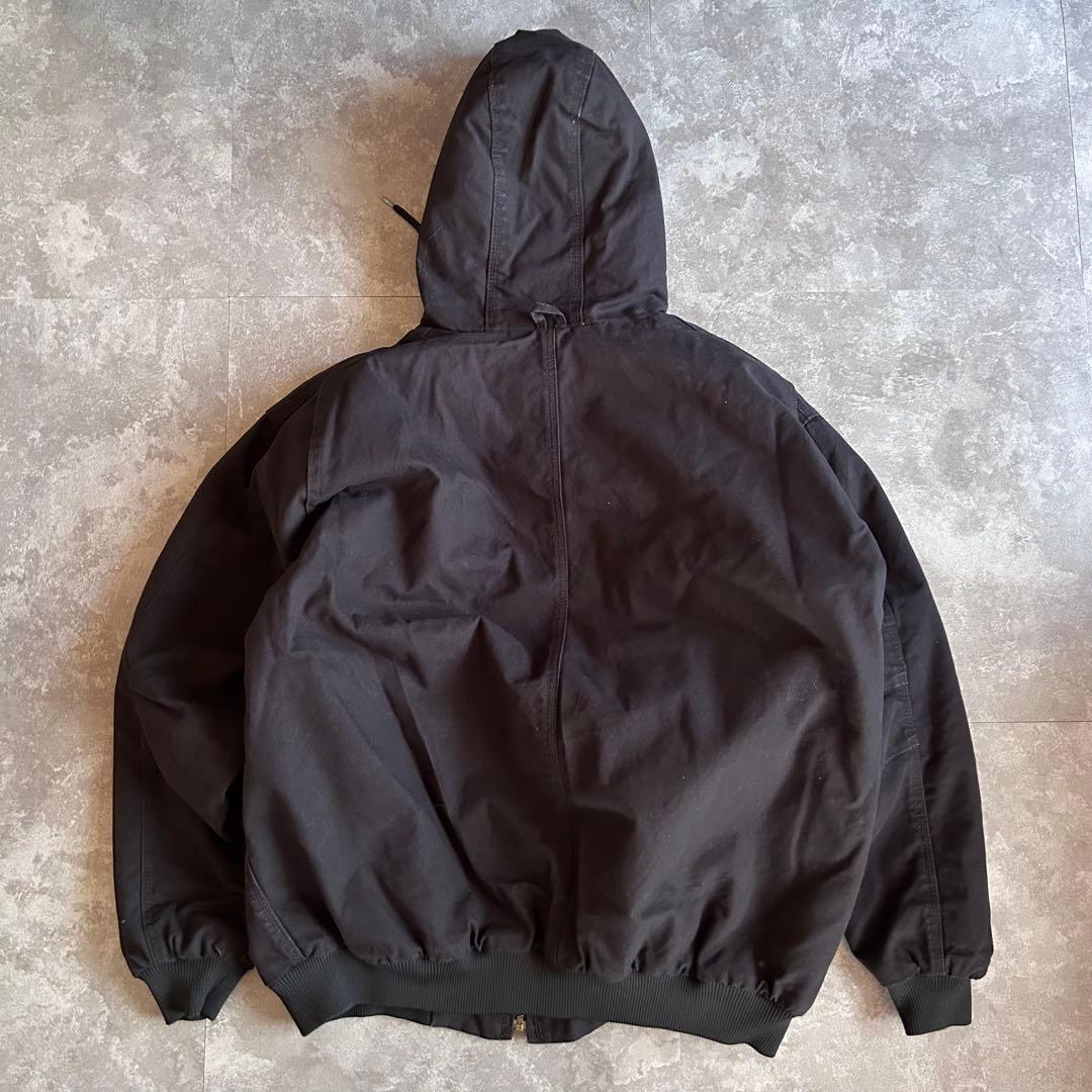 ダックアクティブジャケット ブラック 2XL ワークジャケット 短丈 フーディー